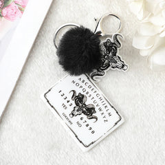 Pom Pom Ouija Planchette Keychain Handbag Charm (Various Designs)