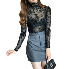Gothic Alt Long Sleeve Mesh T-Shirts Top