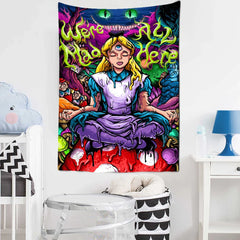Anime Hippie Girl Wall Tapestry
