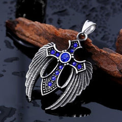 Winged Cross Stone Pendant