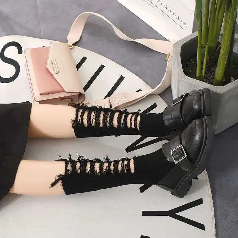 Goth Black Kawaii Lolita Socks