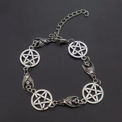 Occult Dark Goth Pentagram Bat Bracelet