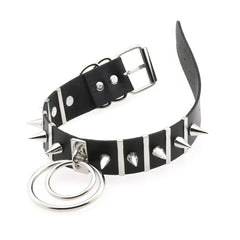 Black Spike Ring Choker