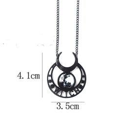 Gothic 'Binx' Black Gothic Witch Moon Necklace