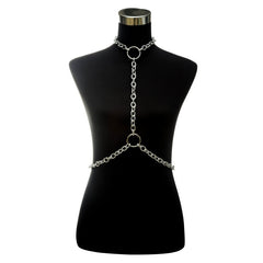Silver harness body chain