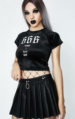 'Greta' Black Goth Lace Harness Bra