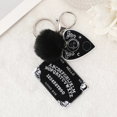Pom Pom Ouija Planchette Keychain Handbag Charm (Various Designs)