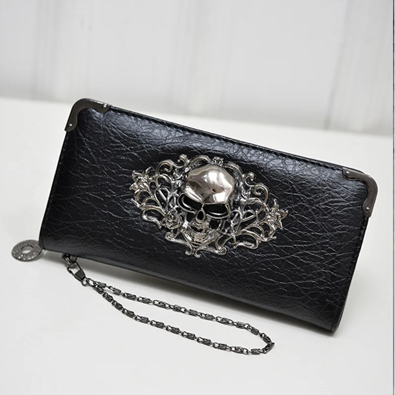 Alternative Metal Skull Pattern PU Leather Purse