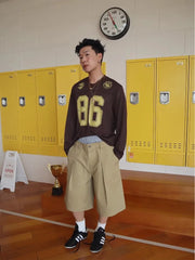 Layered Y2K Long Patchwork Shorts