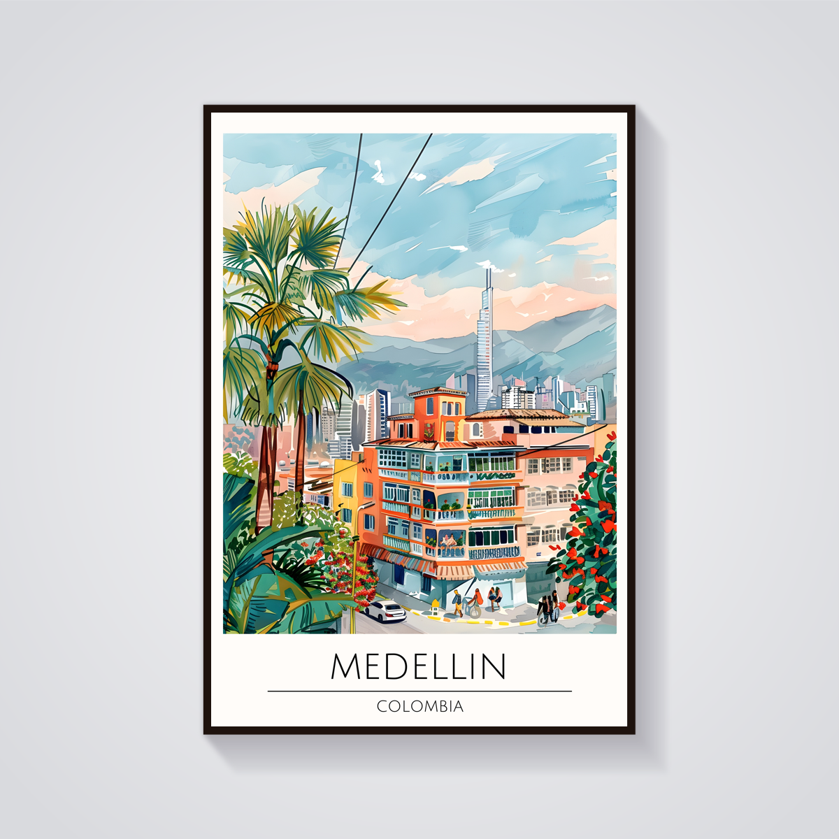 Medellin Cityscape Poster