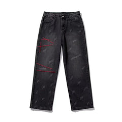 Mens Baggy Straight Leg Distressed Y2K Jeans