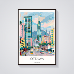 Ottawa Cityscape Art Deco Poster