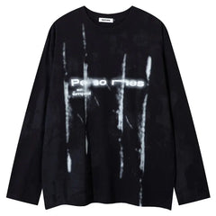Oversized Grunge Y2K Graphic Long Sleeve Top