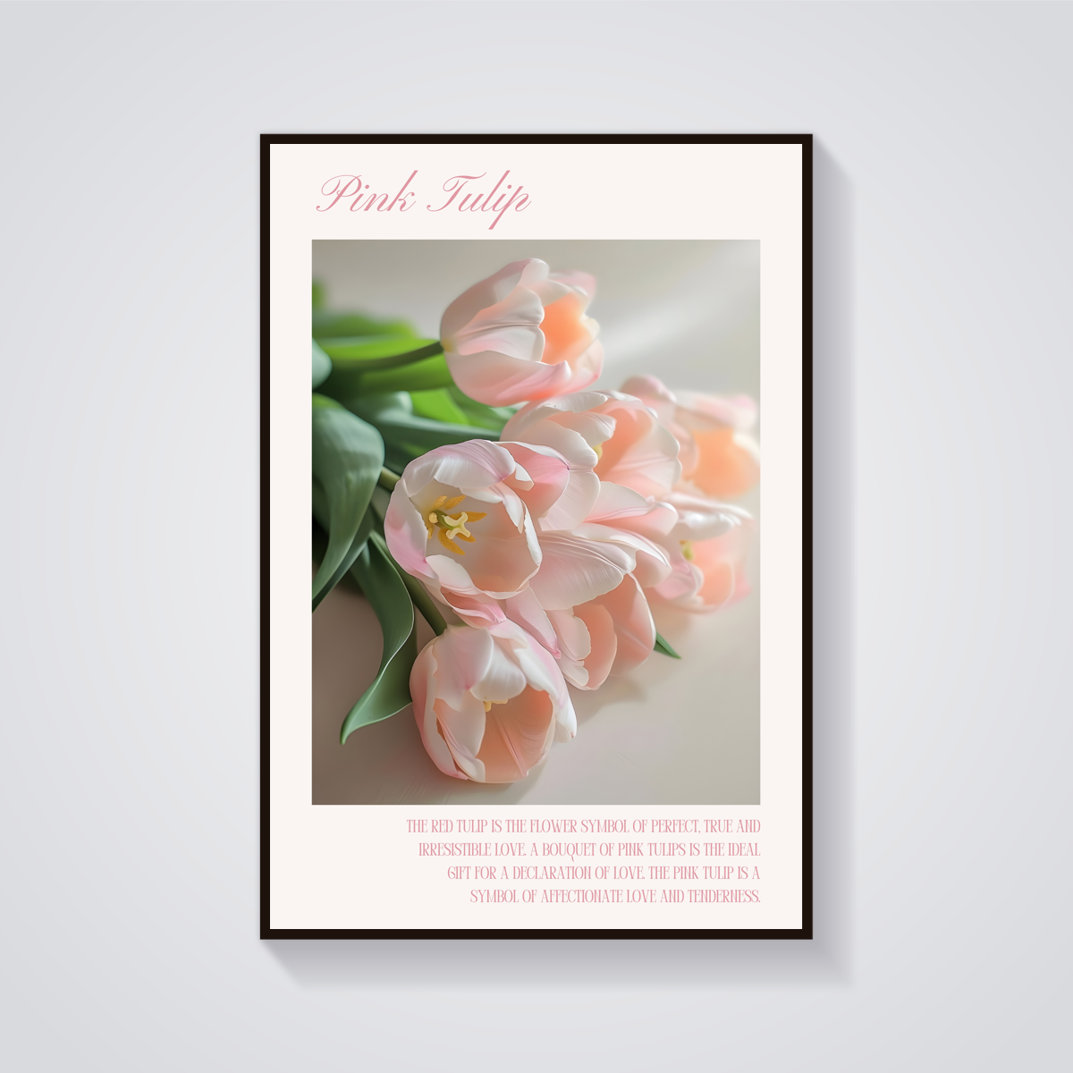 Pink Tulips Bouquet Poster