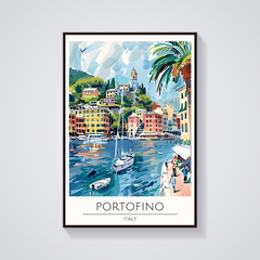 Portofino Harbour View Poster