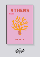 Preppy Athens Abstract Plant Poster