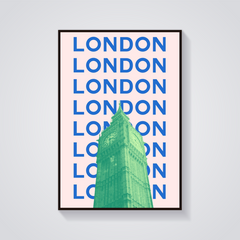 Preppy Big Ben London Aesthetic Poster