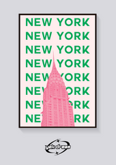 Preppy Chrysler Building New York Poster