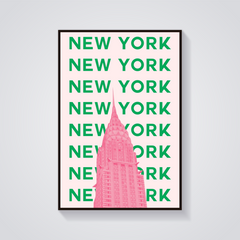 Preppy Chrysler Building New York Poster