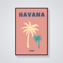 Preppy Havana Palm Trees Poster