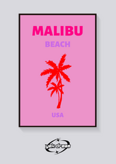 Preppy Malibu Beach Palm Poster