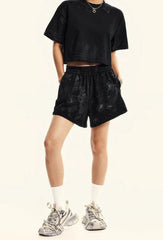 Rerto Womens Y2K Cotton Gym Shorts