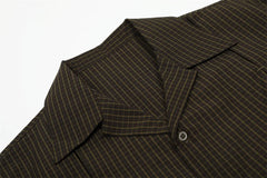 Retro Short Sleeve Plaid Work Shirt
