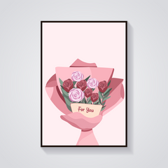 Rose Bouquet 'For You' Poster