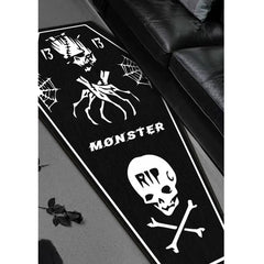 Halloween Carpet Gothic Coffin Skeleton Floor Mat