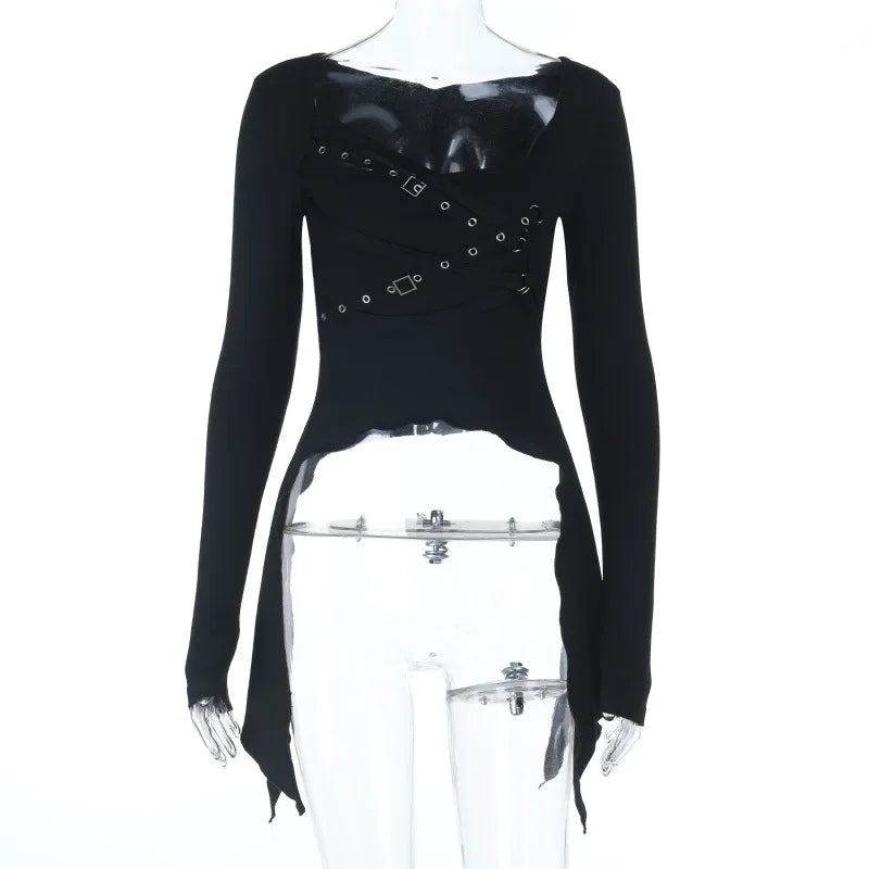 'Black from the Dead' Black Alt Rivet Slim Black Top