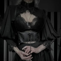 Black Lace Gothic Kawaii Blouse