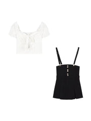 'Just have to wait' Black Alt Bodycon 2 Piece Dress and Top Set