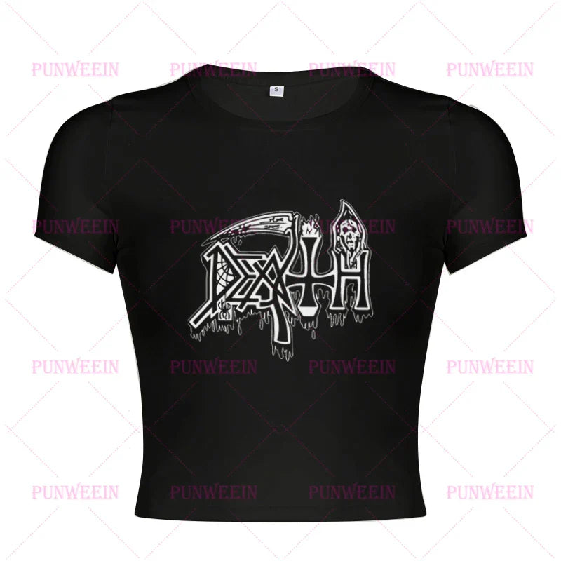Death Rock Heavy Metal Print Top