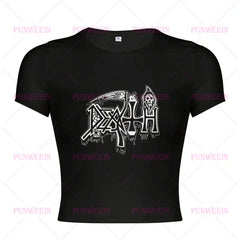 Death Rock Heavy Metal Print Top