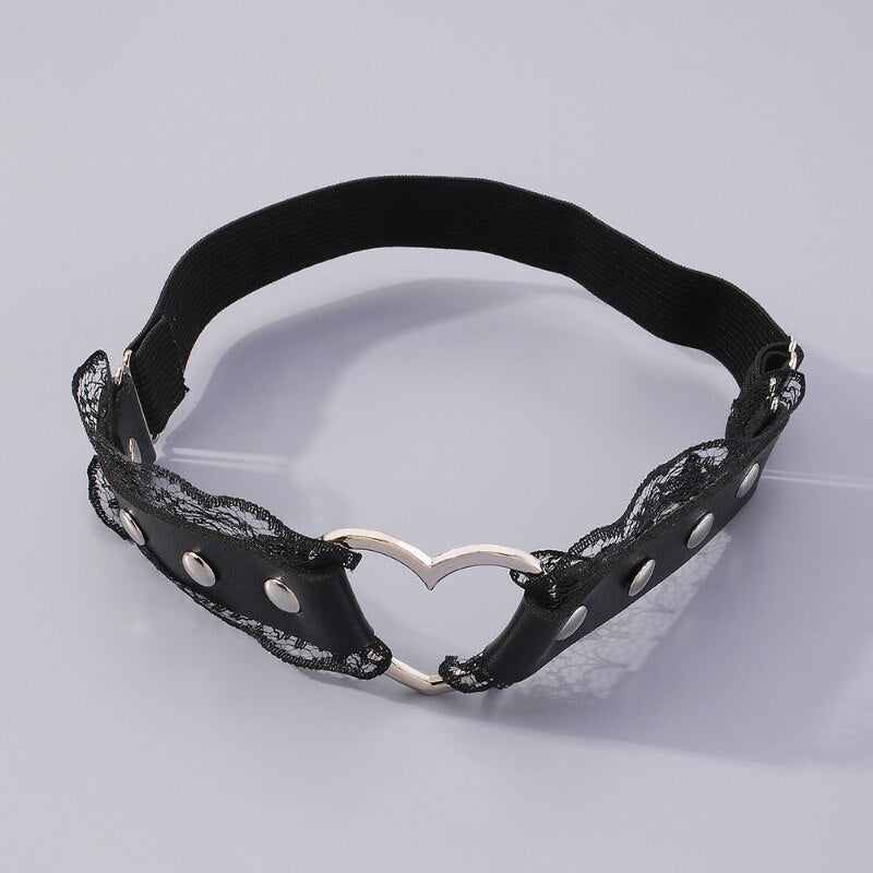PU Leather Lace Heart Leg Accessory