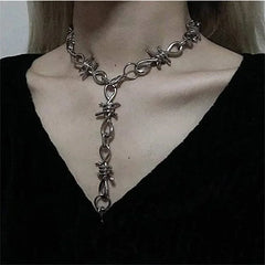 Gothic Grunge Barbed Wire Choker Necklace