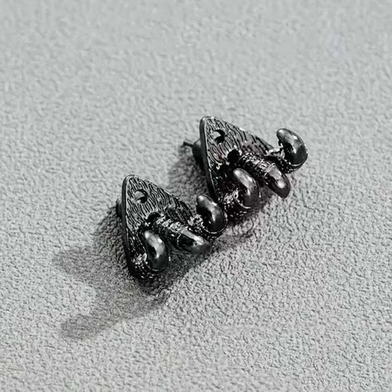 Gothic Black Claw Stud Earrings