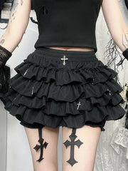 Black Mall Goth Mini Skirt
