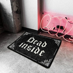 'Dead Inside' Black Grunge Goth Carpet Rug