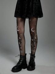 Black Snake and Moon Print Stockings