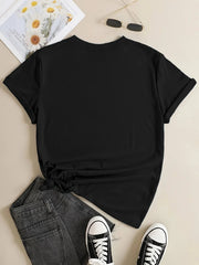 Black Dancing Skeletons Print T-Shirt