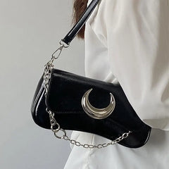 Black Moon Chain Under Arm Hand Bag