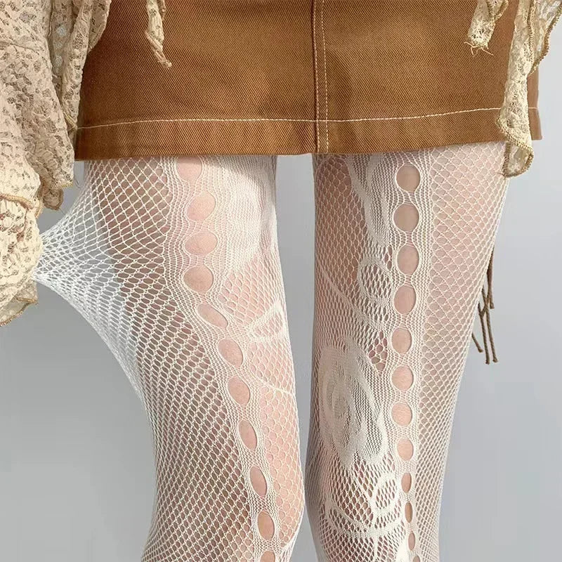 Y2K Floral Sexy Fishnet Stockings