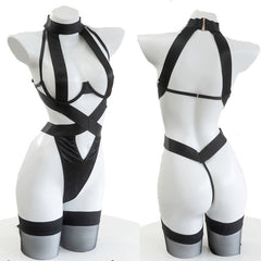 'Disaster' Black Strap Sexy Gothic Lingerie