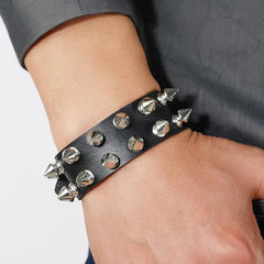 Punk Rock Goth Rivet Spikes Wristband