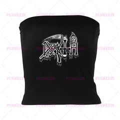 Death Rock Heavy Metal Print Top