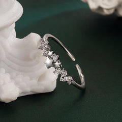 Silver Zircon Star Ring
