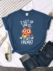 'I Get Up Are Lazy' Cute Cat Meme T-shirt