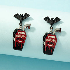 'Vampire Blood' Bat Themed Earrings