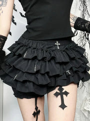 Black Mall Goth Mini Skirt
